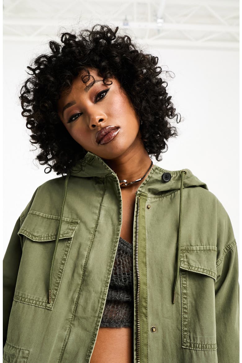 Hooded Cotton Twill Parka, Alternate, color, KHAKI