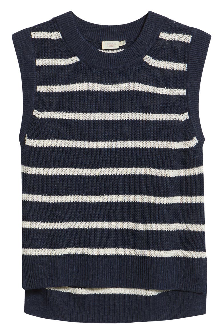 Miramar Linen & Organic Cotton Sweater Tank, Alternate, color, NORTH SEA STRIPE