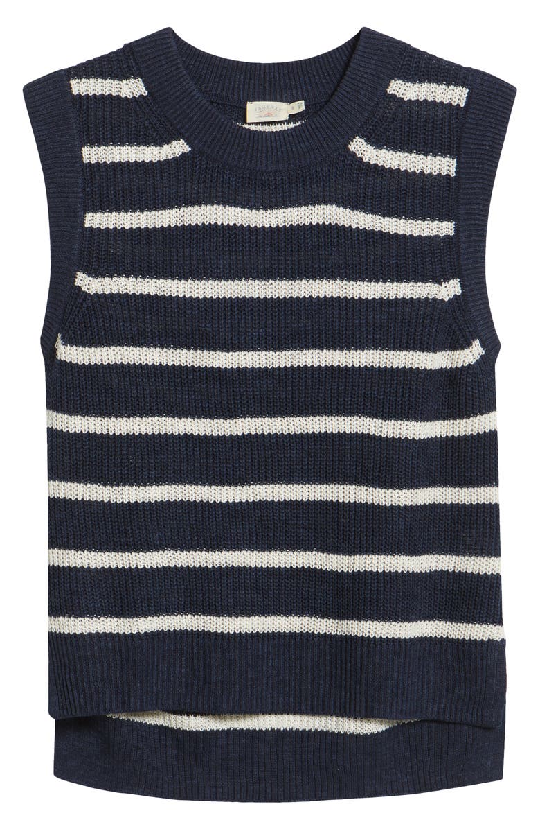 Faherty Miramar Linen & Organic Cotton Sweater Tank, Alternate, color, North Sea Stripe