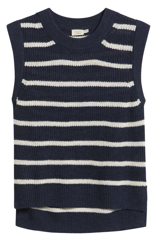 Faherty Miramar Striped Sleeveless Linen Sweater In Multi