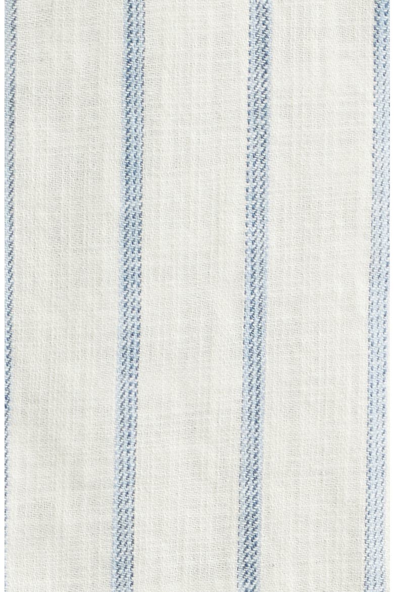 Classic Stretch Selvage Short Sleeve Button Up Shirt, Alternate, color, NATURAL/ NAVY STRIPE