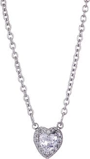 Adornia Cubic Zirconia Halo Heart Pendant Necklace