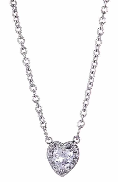 Adornia Cubic Zirconia Halo Heart Pendant Necklace