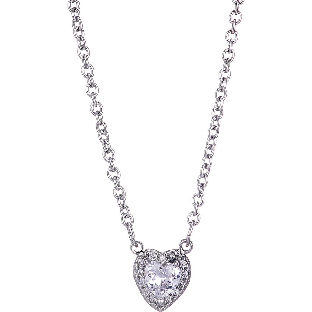 Adornia Cubic Zirconia Halo Heart Pendant Necklace In Metallic