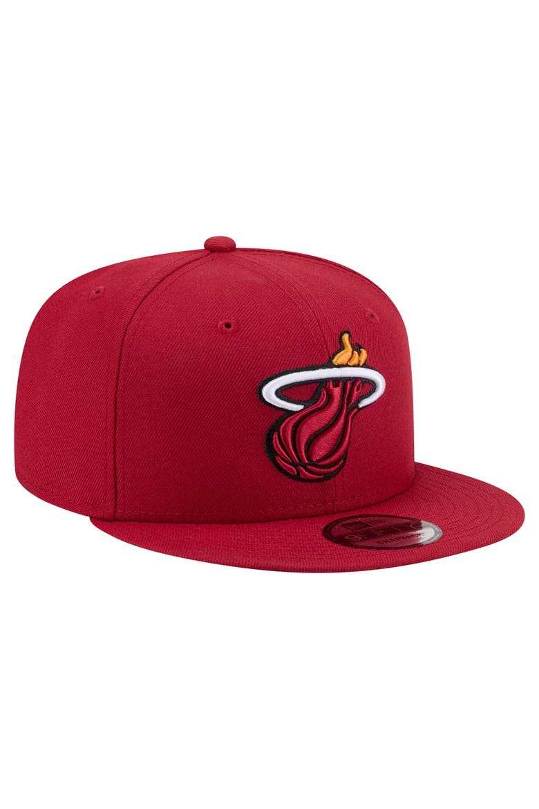 Men's New Era  Red Miami Heat Team 9FIFTY Snapback Hat, Alternate, color, Red