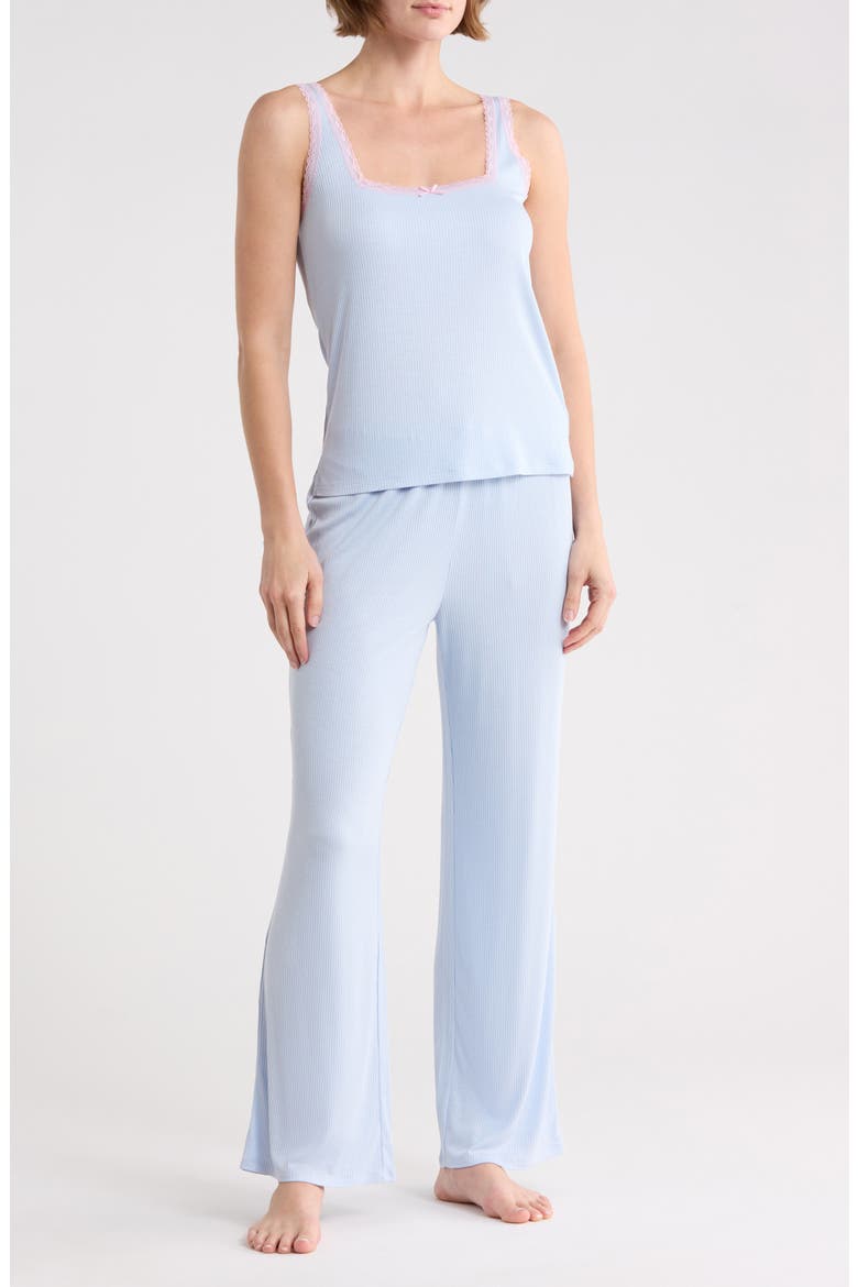 Revival Rib Pajamas, Main, color, MOONBEAM