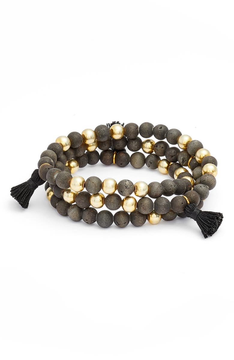 gorjana Hannah Drusy Tassel Wrap Bracelet, Main, color,
