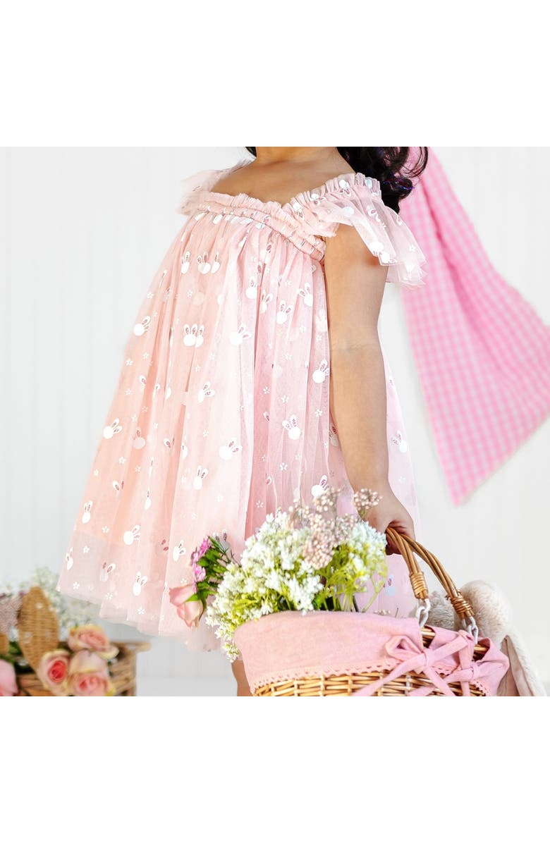 Sweet Wink Little Bunny Easter Tulle Dress, Alternate, color, Soft Pink