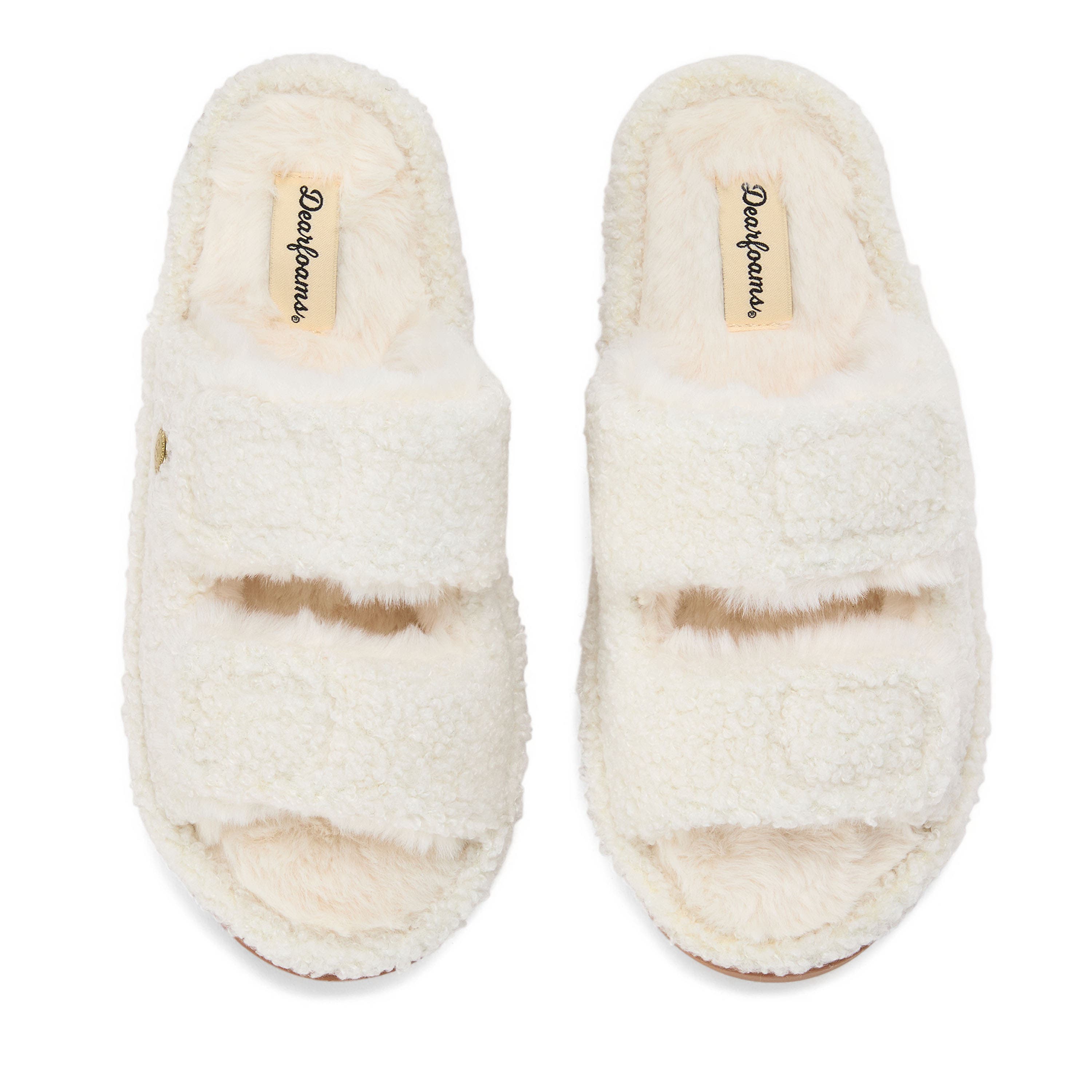Regina Teddy Double Band Slide Slipper, Alternate, color, MUSLIN