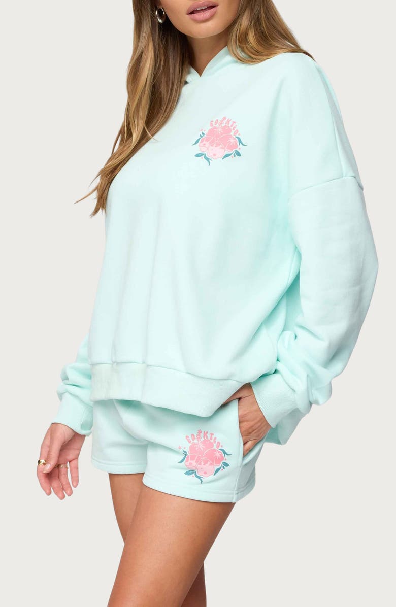 EDIKTED Beach Bloom Hoodie, Alternate, color, Mint