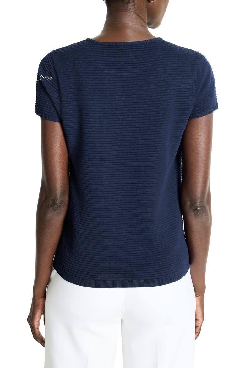 Midnight Garden Short Sleeve Sweater, Alternate, color, INDIGO MULTI