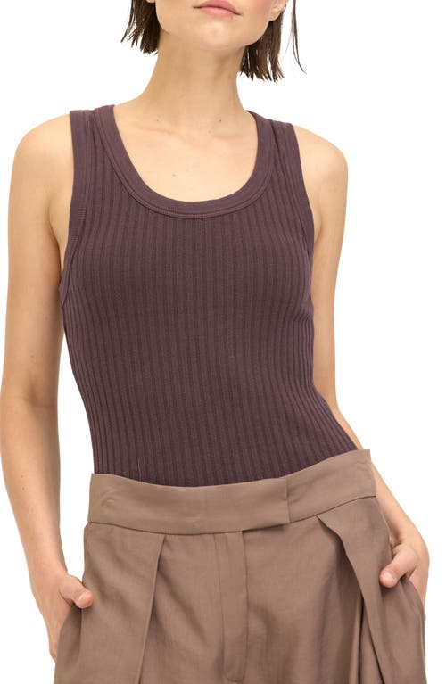 Project Social T Cooper Rib Tank In Dark Mocha