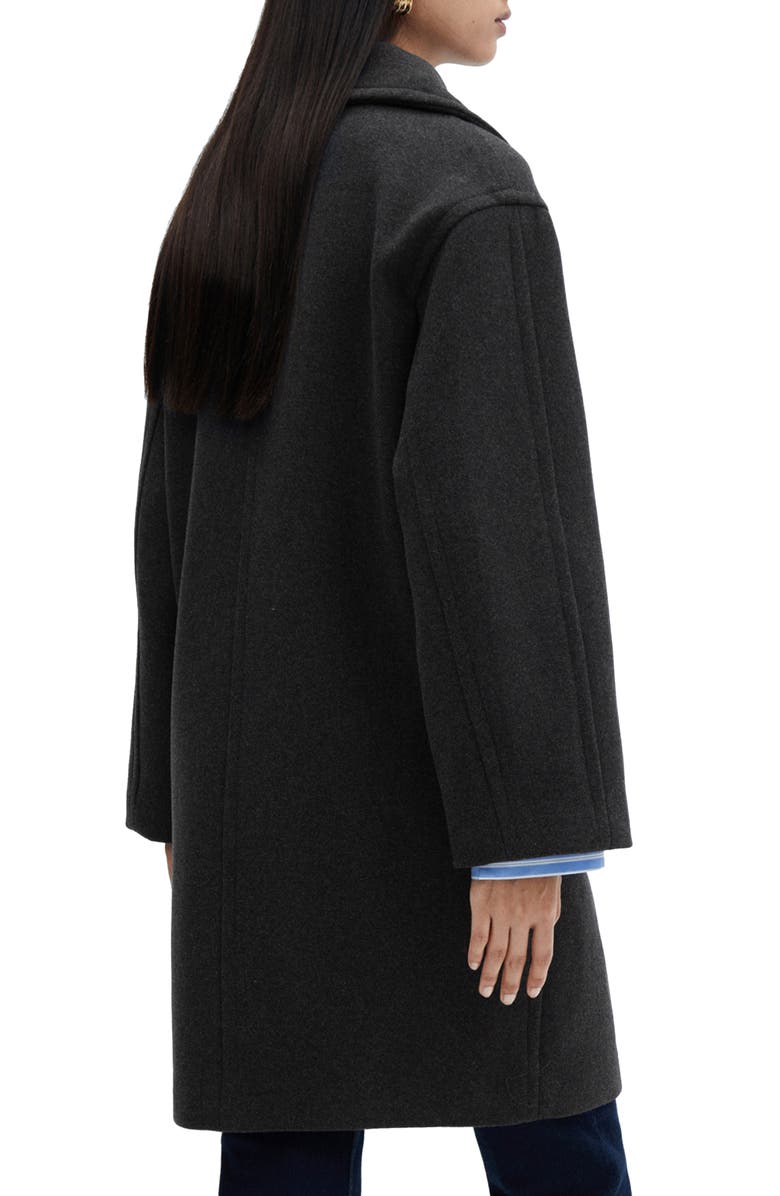 MANGO Asymmetric Lapel Wool Blend Coat, Alternate, color, 