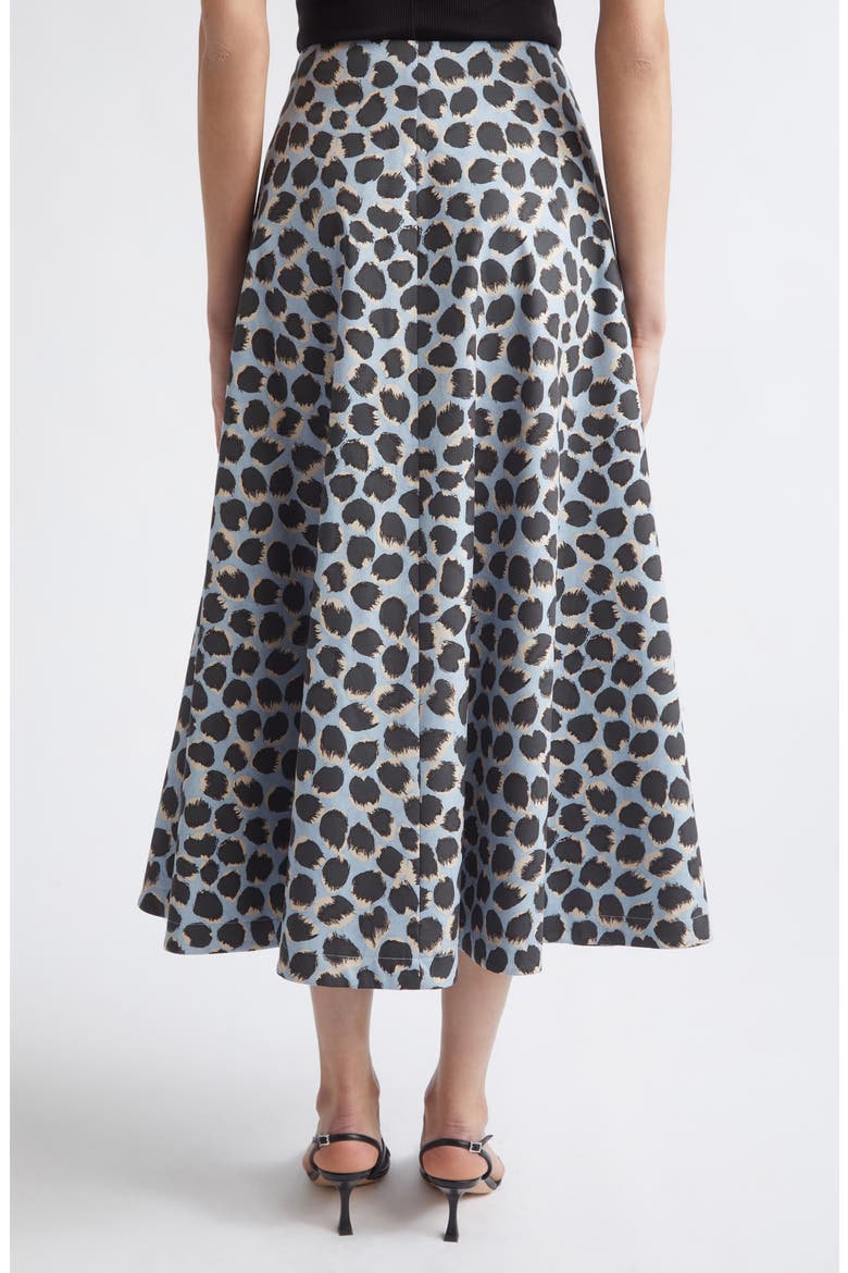 Varda Print A-Line Stretch Cotton Skirt, Alternate, color, VAPOR SPOTTED LEOPAR