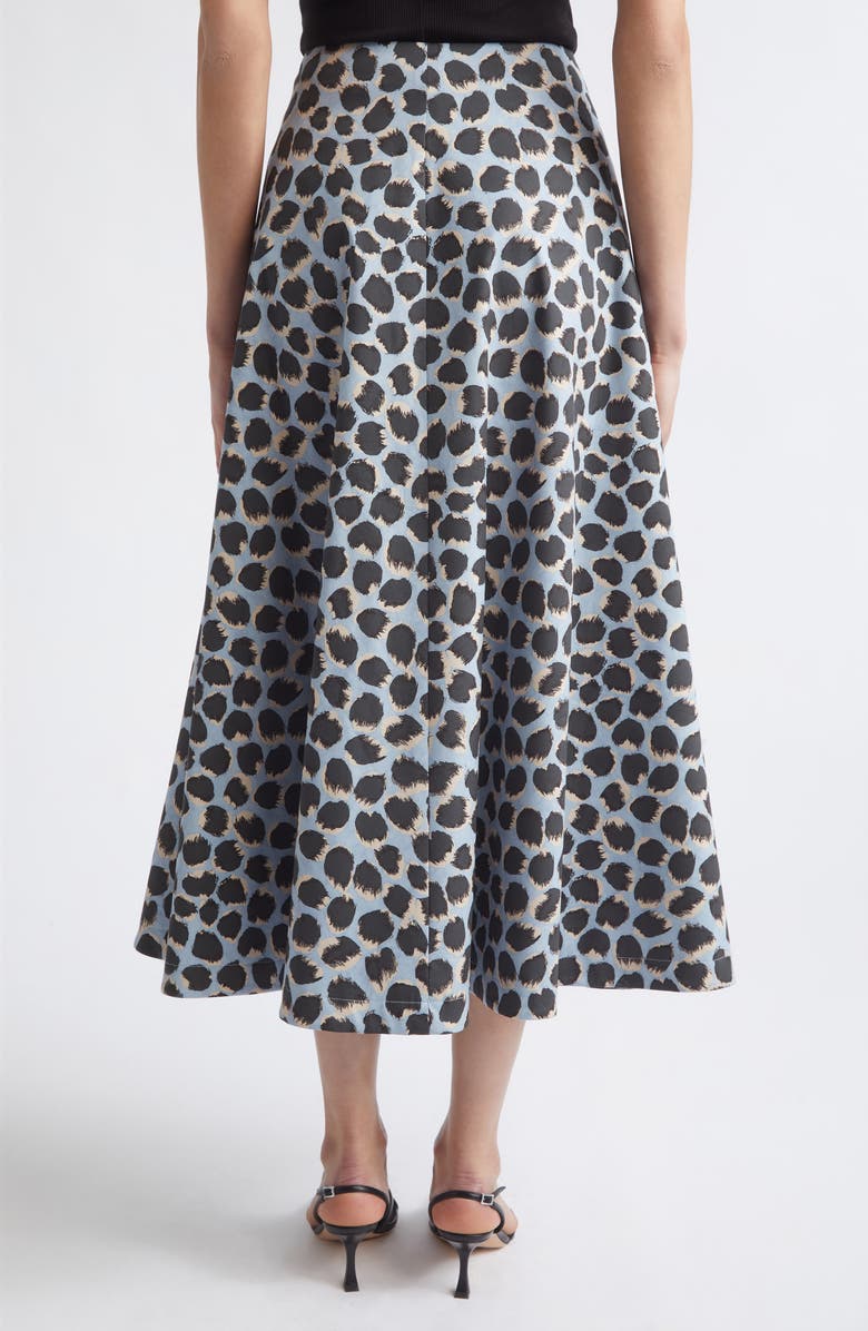 Altuzarra Varda Print A-Line Stretch Cotton Skirt, Alternate, color, Vapor Spotted Leopar