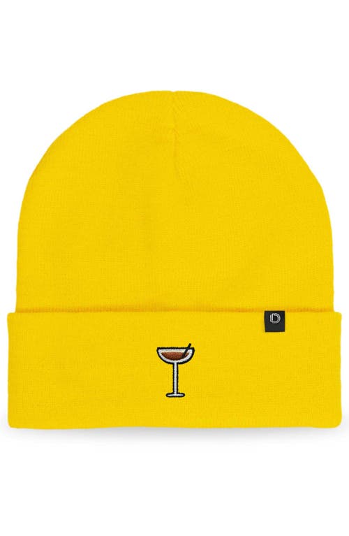 Dalix Espresso Martini Beanie Cap In Yellow
