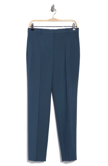 Theory Treeca Wool Blend Pants In Blue