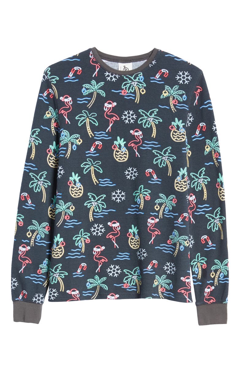 Chubbies The Lights Santa Action Long Sleeve Thermal T-Shirt, Alternate, color, 