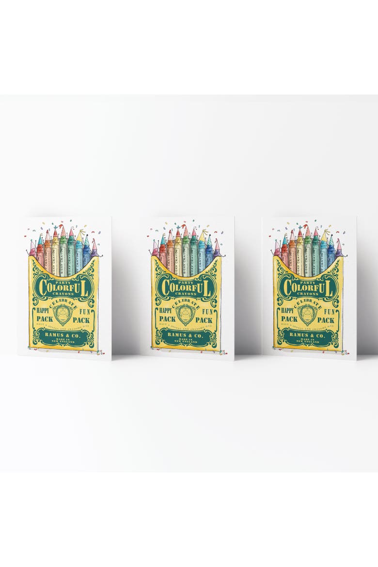 Birthday Greeting Card Pack (3ct) "Party Crayons", Main, color, Multi-Pack
