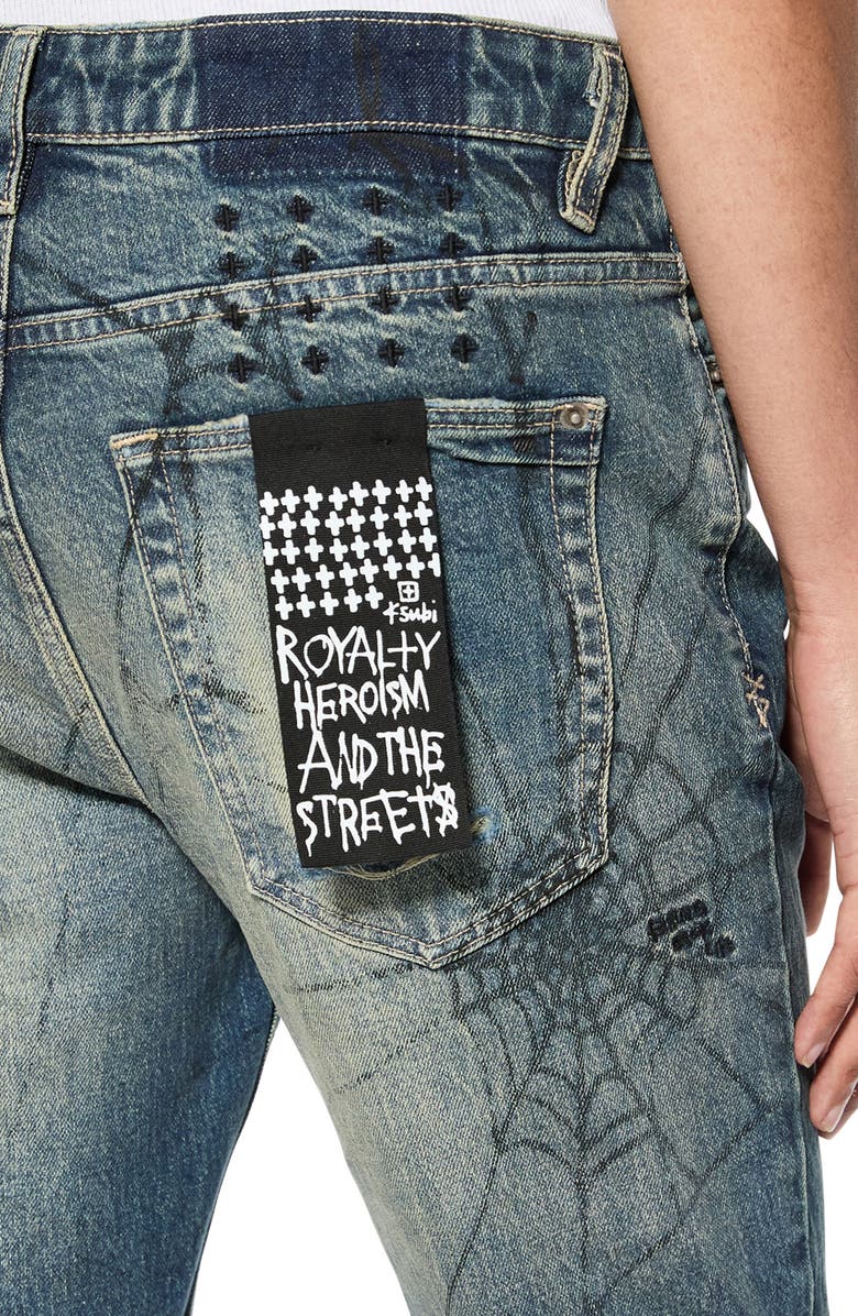 Ksubi Van Winkle Gasoline Lines Skinny Jeans, Alternate, color,