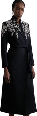 Karen Millen Tailored Wool Double Breasted Midi Coat