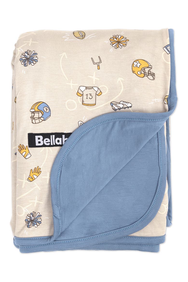 Kids' Football Print Reversible Blanket, Main, color, BEIGE