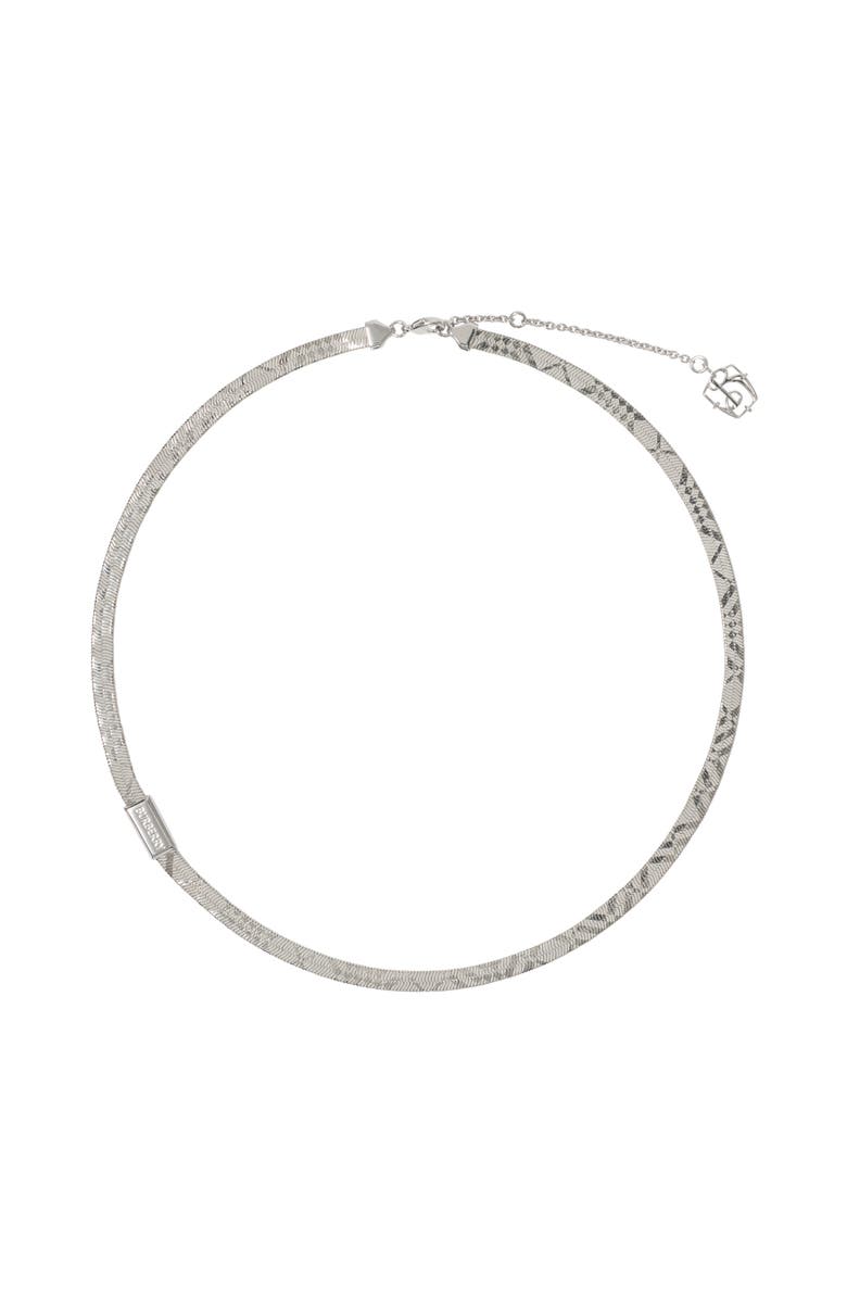 Burberry Engraved Check Necklace, Main, color, Silver