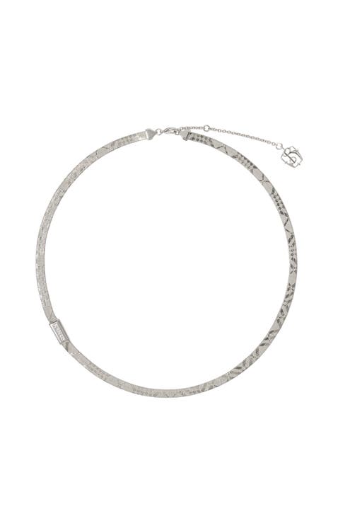 Engraved Check Necklace