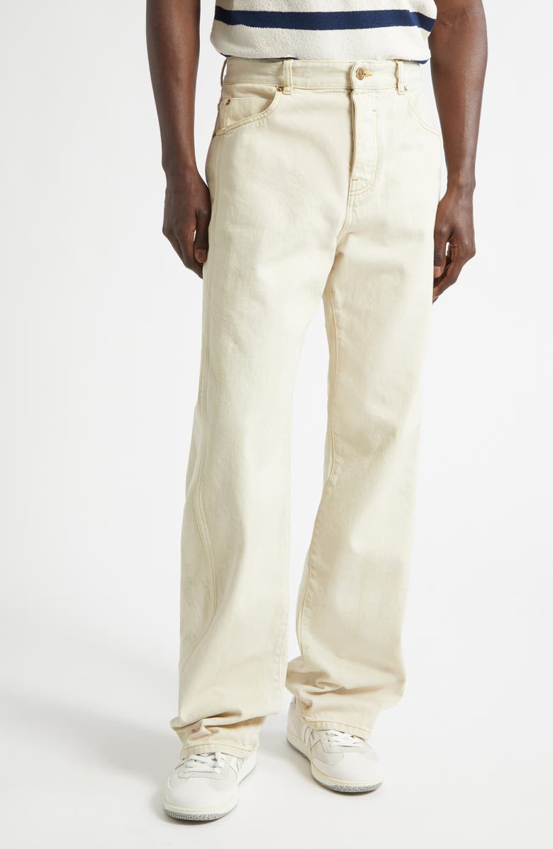 Balmain Relaxed Fit Jeans, Main, color, Beige