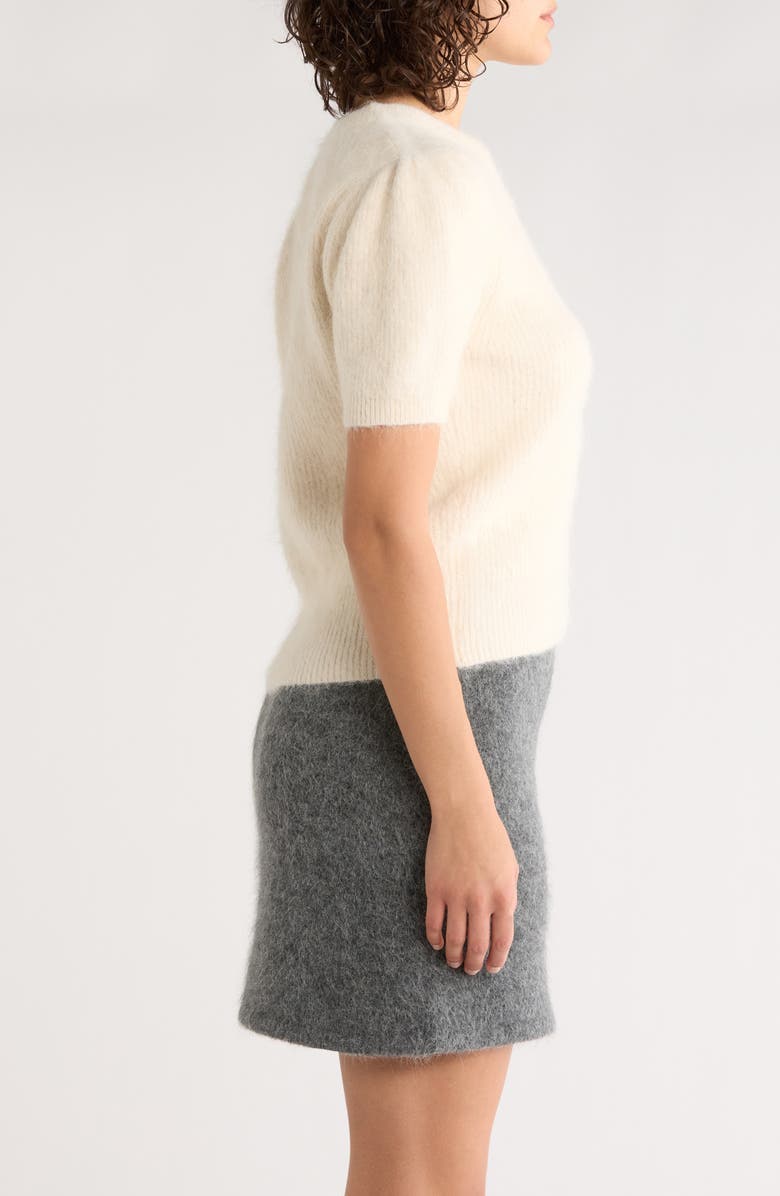 Marine Layer Puff Short Sleeve Suri Alpaca Blend Sweater, Alternate, color, Cream