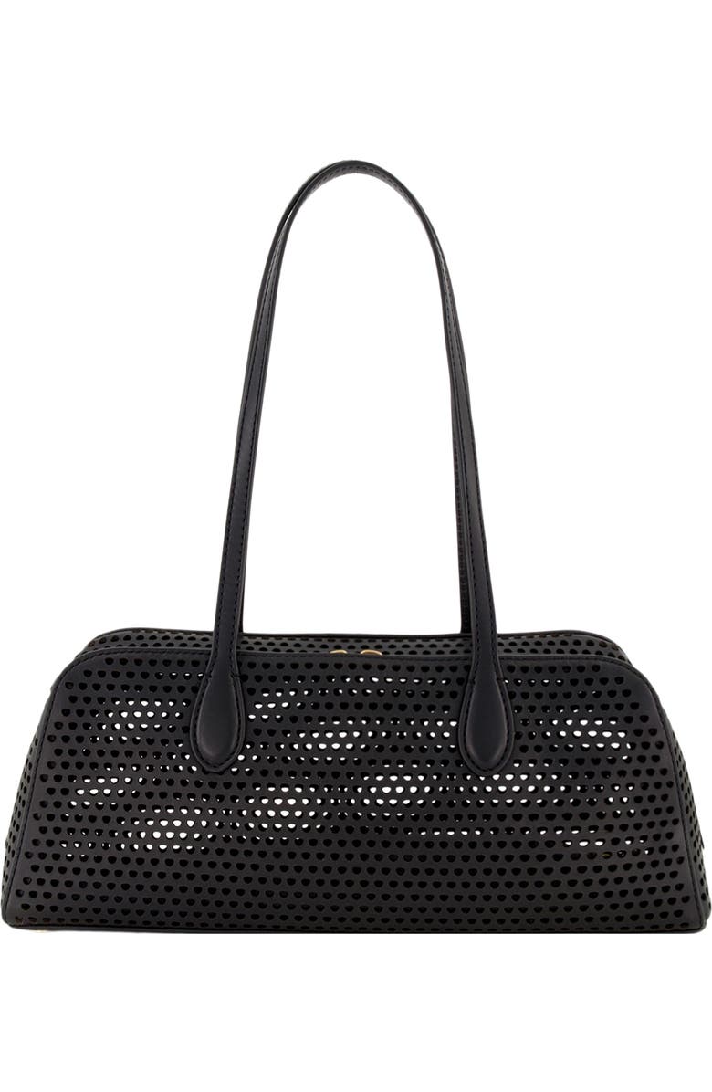 Vince Athene Perforated Leather East/West Shoulder Bag, Alternate, color, Black