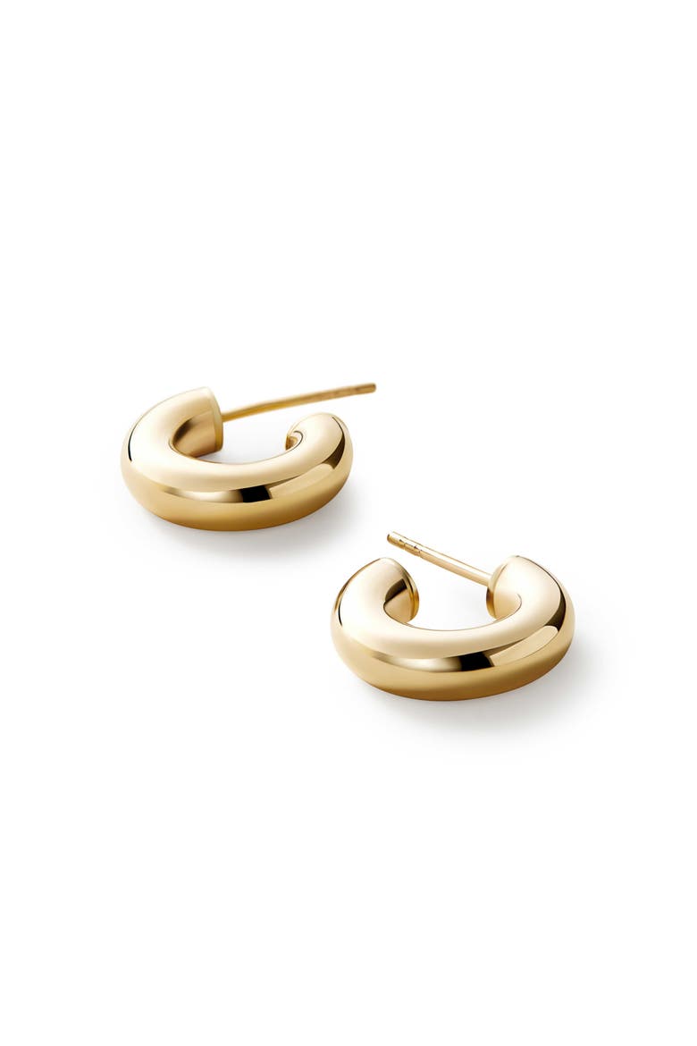 Chunky Gold Hoop Earrings - Gold Bold C-Hoops Mini, Alternate, color, Gold