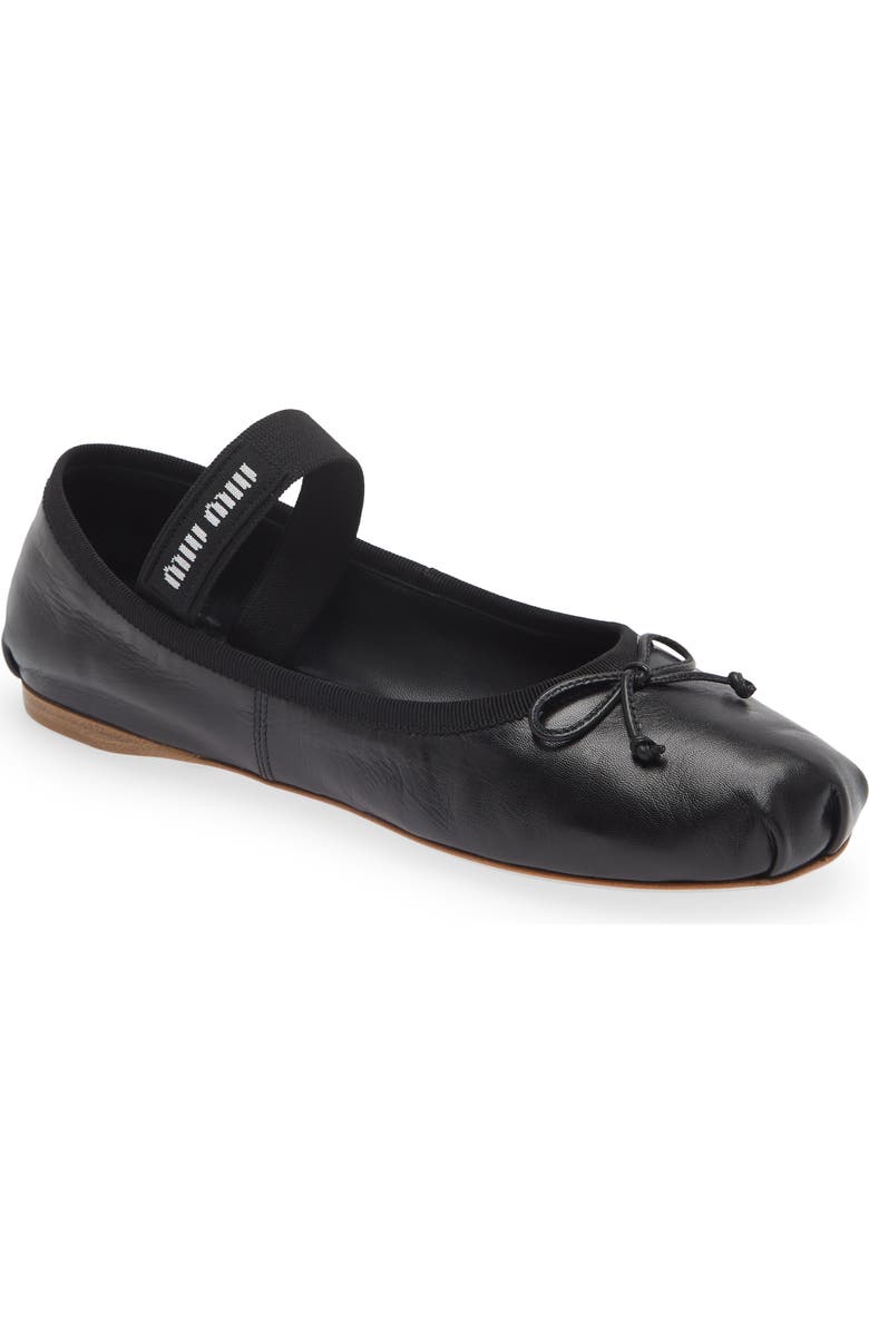 Miu Miu Logo Ballerina Flat, Main, color,