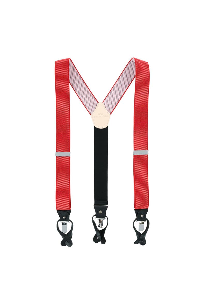 Napier Elastic Convertible End Suspenders, Alternate, color, Red