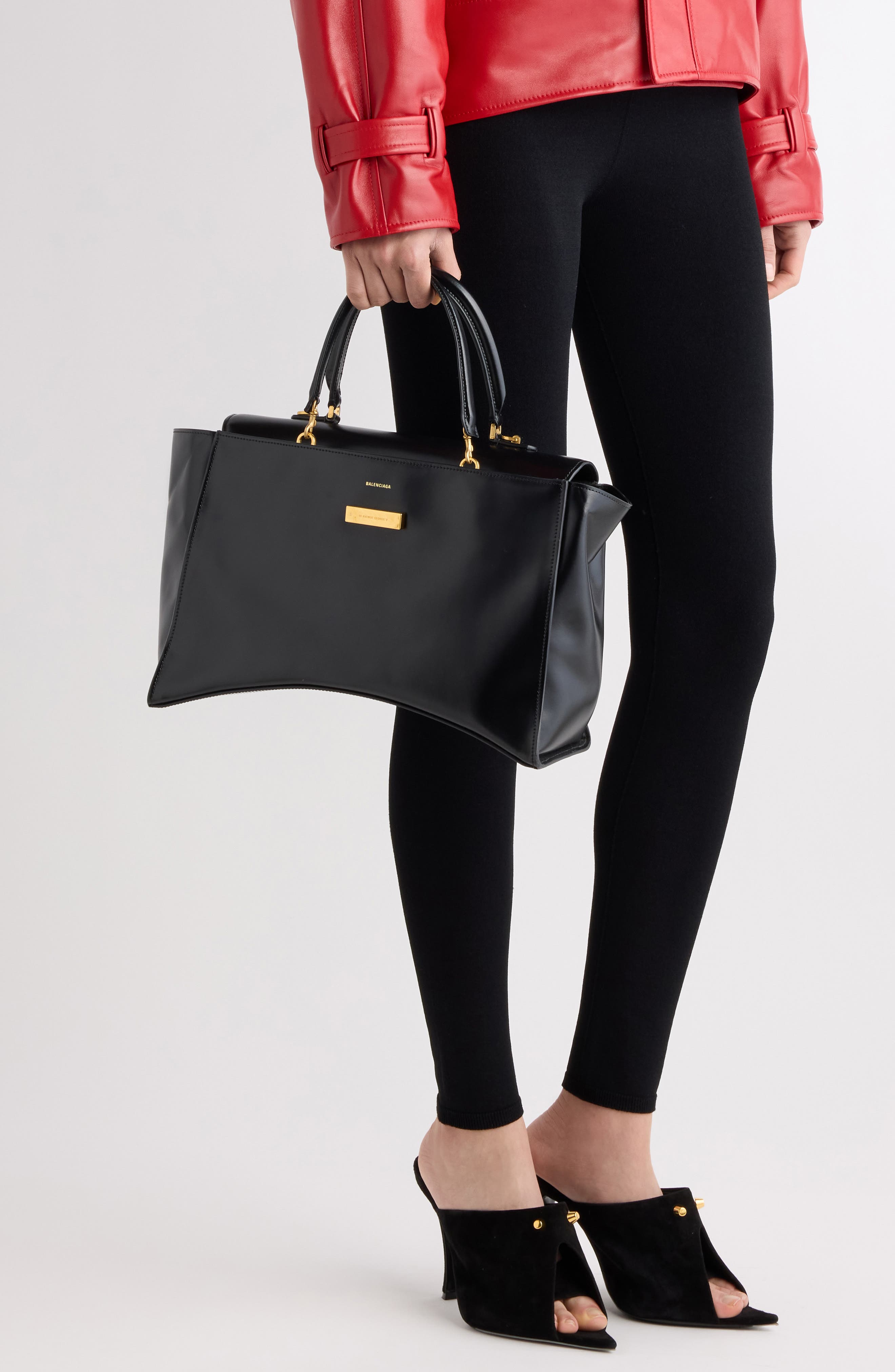 Avenue Top Handle Leather Bag, Alternate, color, 1000 BLACK