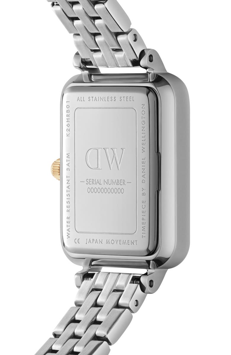 Daniel Wellington Quadro Lumine Two-Tone Bracelet Watch, 20mm x 26mm, Alternate, color, Silver/ Gold