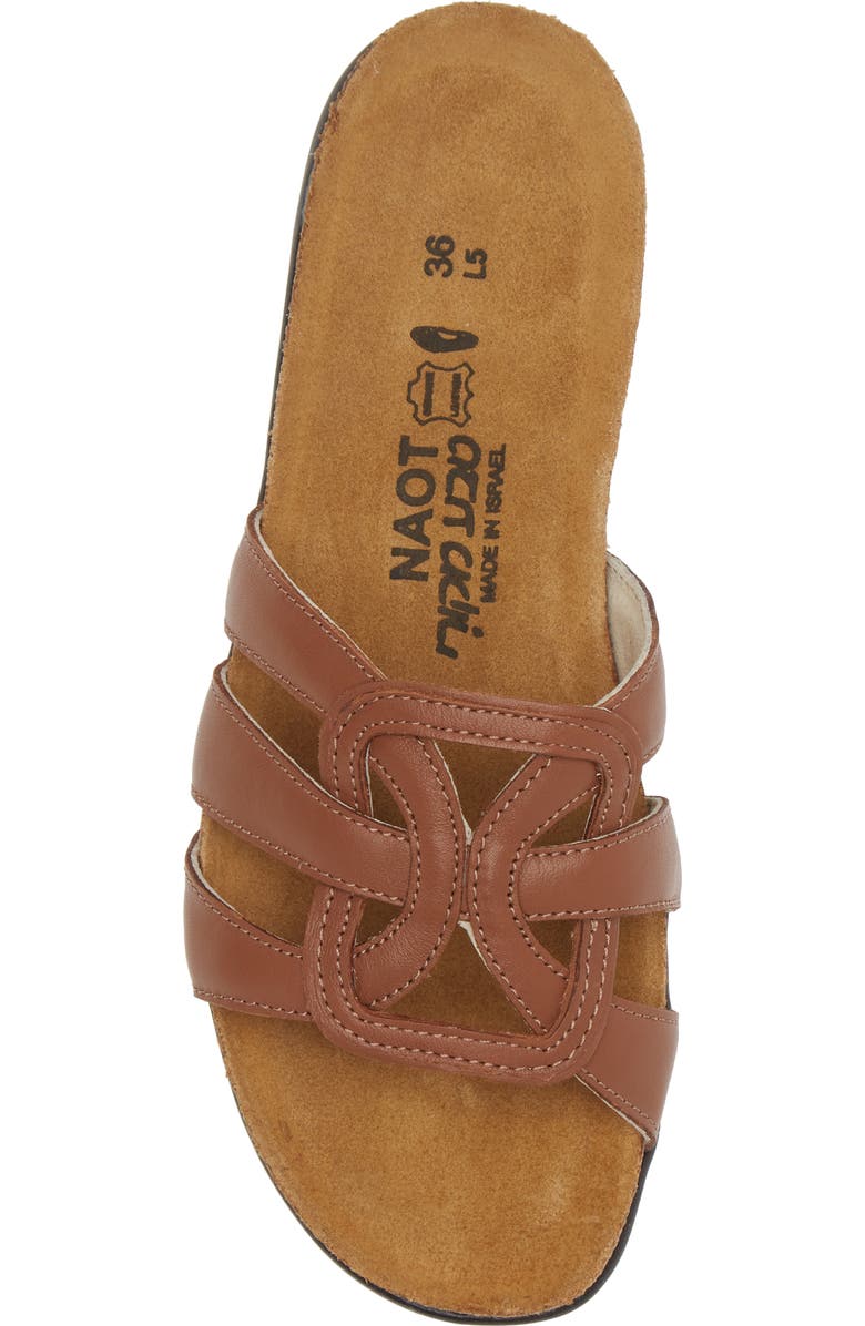 Naot Liv Slide Sandal, Alternate, color, Caramel Leather