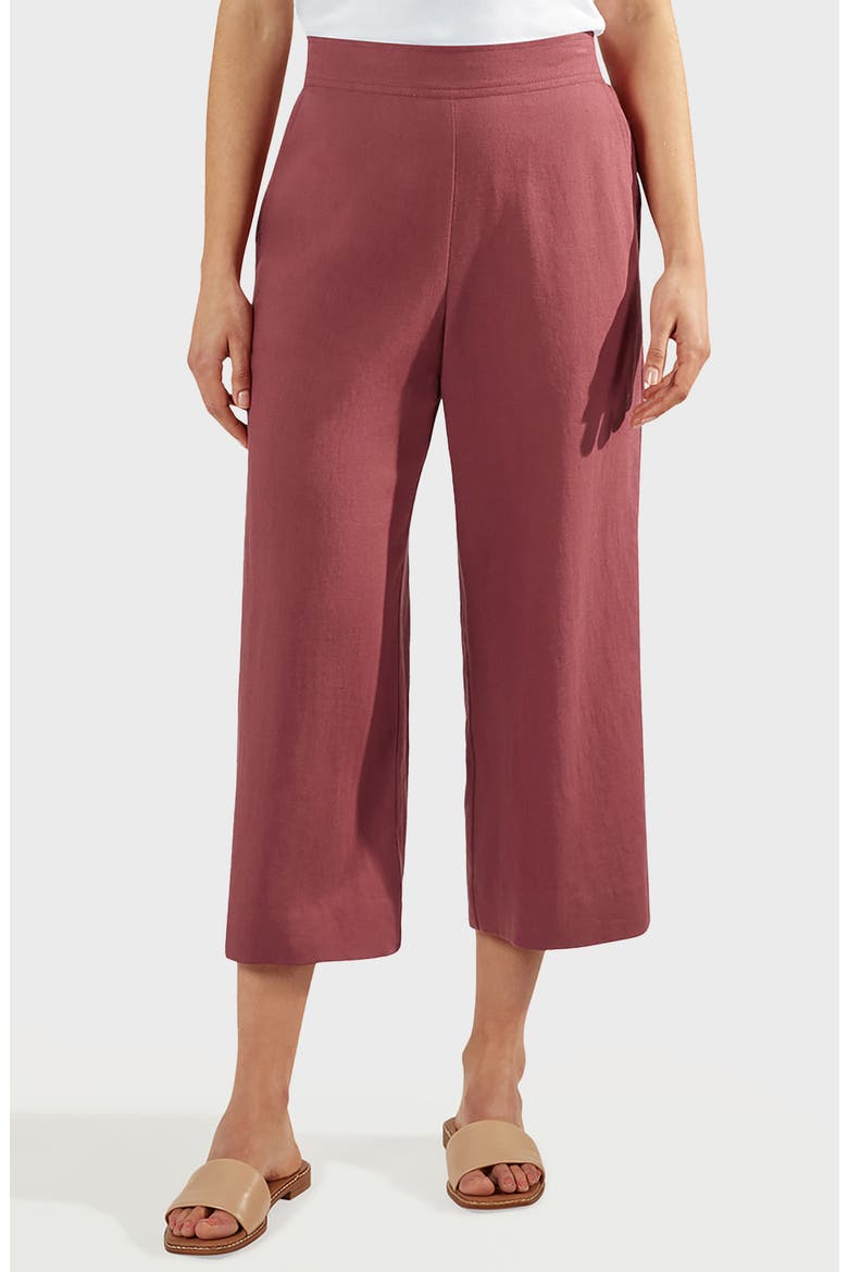 Magnolia Linen Blend Culottes, Main, color, ROSEWOOD
