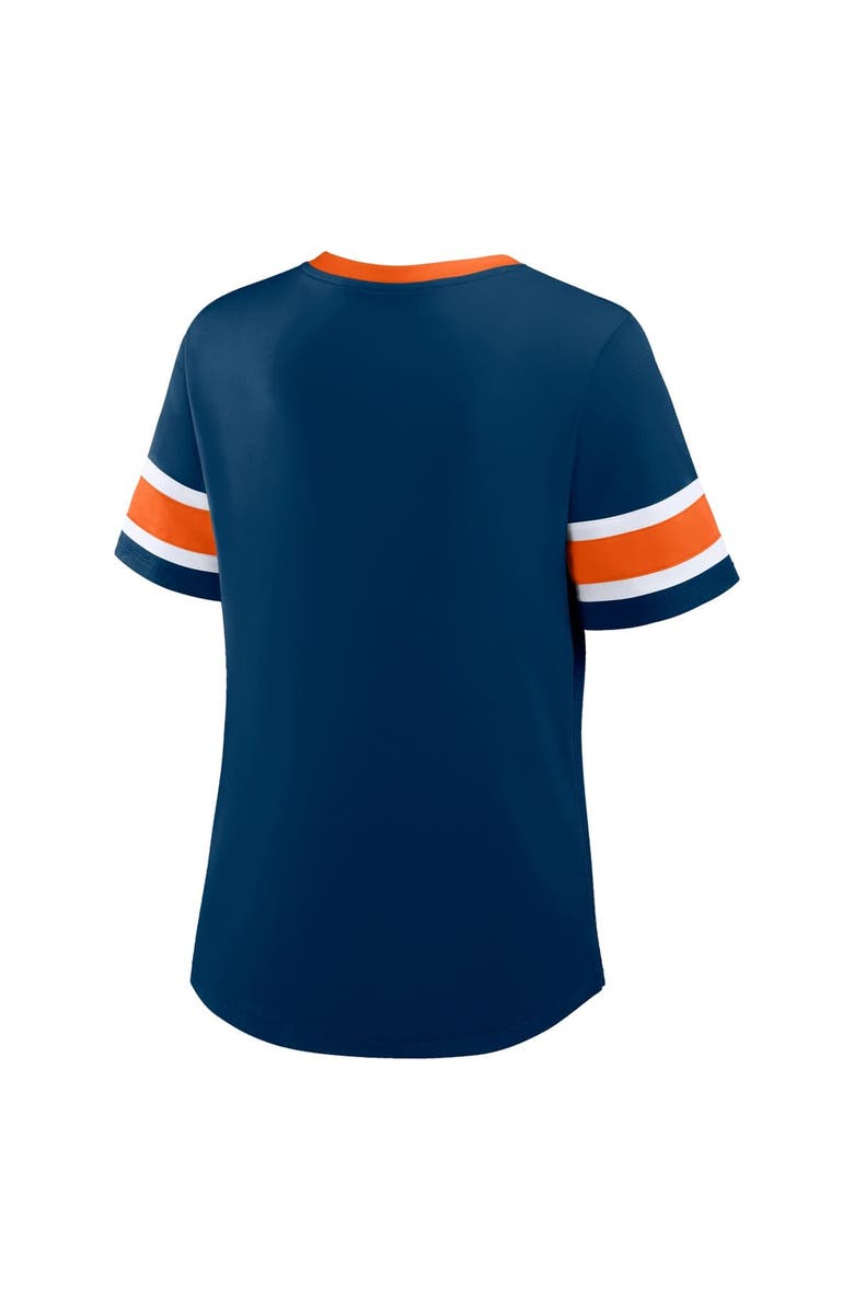 FANATICS Women's Fanatics Navy Chicago Bears Redzone Draw Play Athena Lace-Up T-Shirt, Alternate, color, Navy