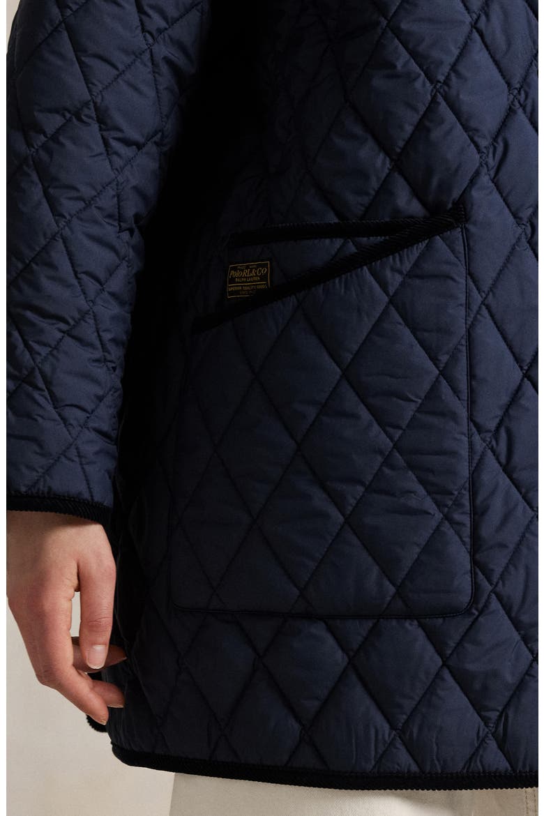 Water Repellent Quilted Barn Jacket, Alternate, color, RL NAVY