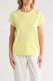 DKNY Roll Sleeve Cotton Blend T-Shirt