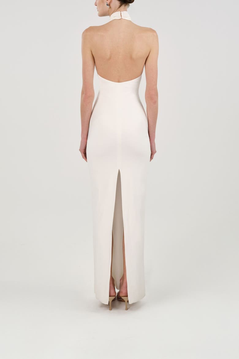 Cut-Out Detail Embellished Maxi Dress, Alternate, color, White
