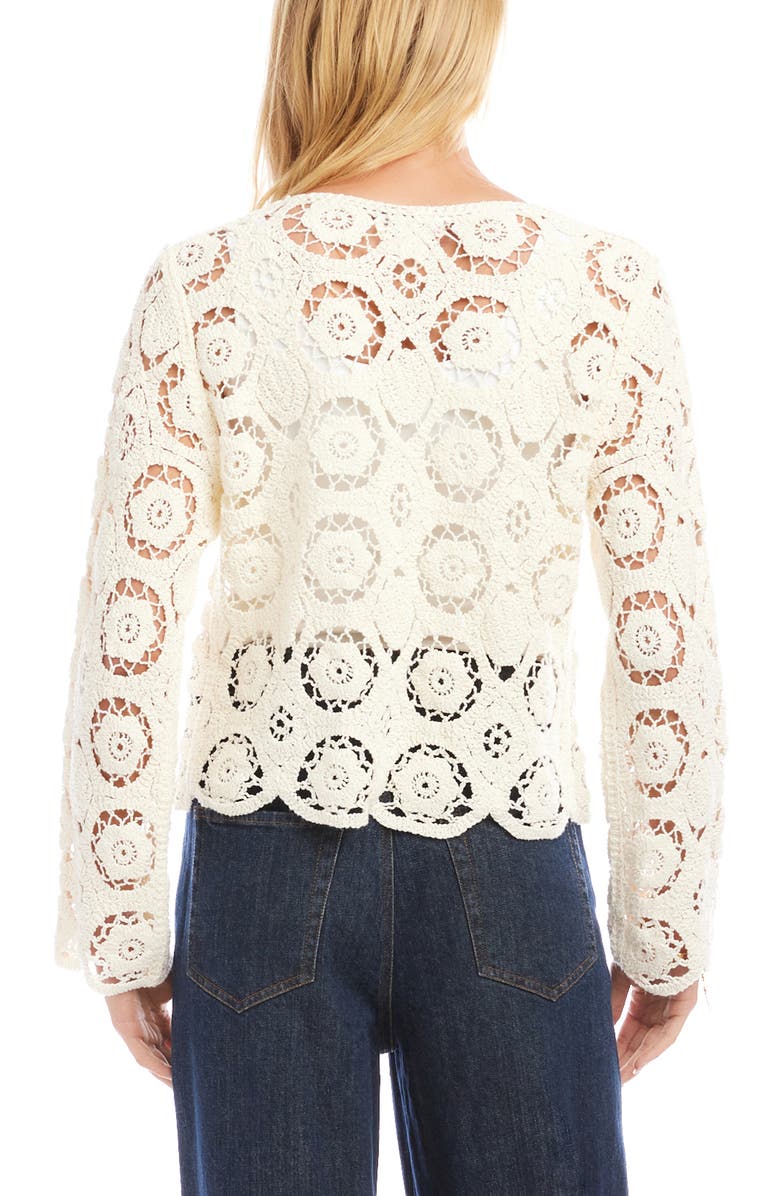 Karen Kane Open Stitch Jacket, Alternate, color, Cream