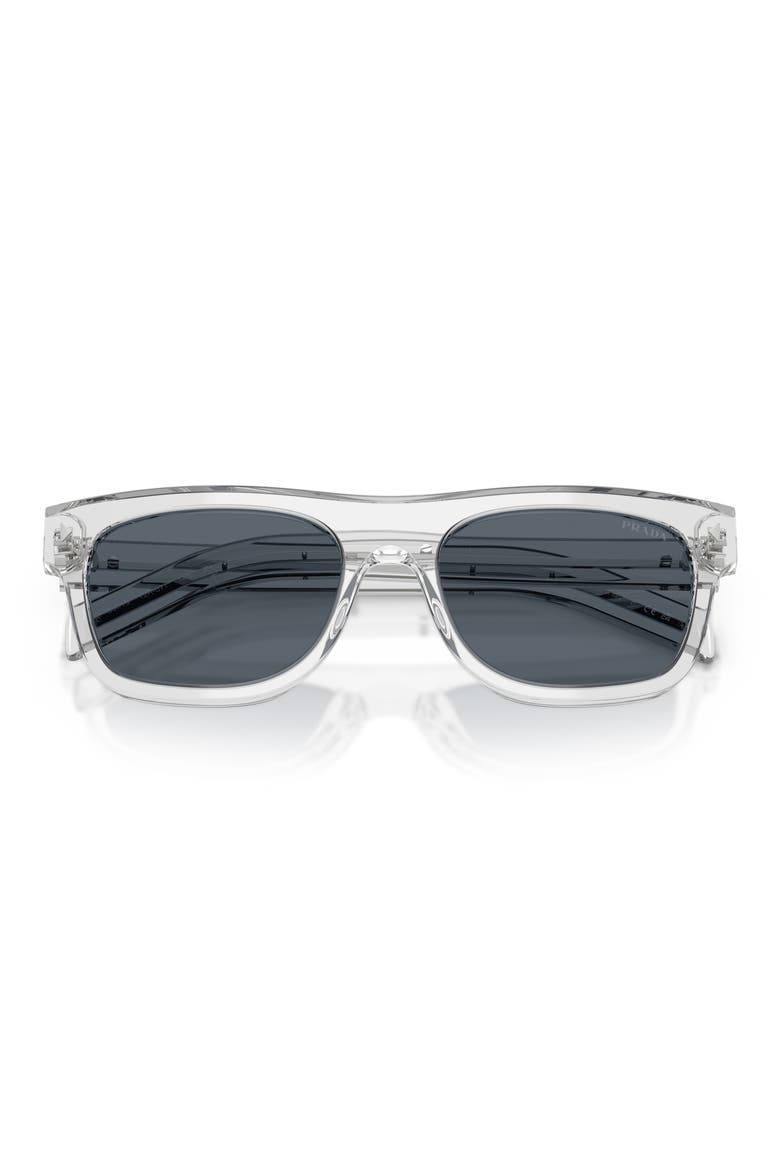 55mm Pillow Sunglasses, Alternate, color, TRANSPARENT GREY / DARK BLUE