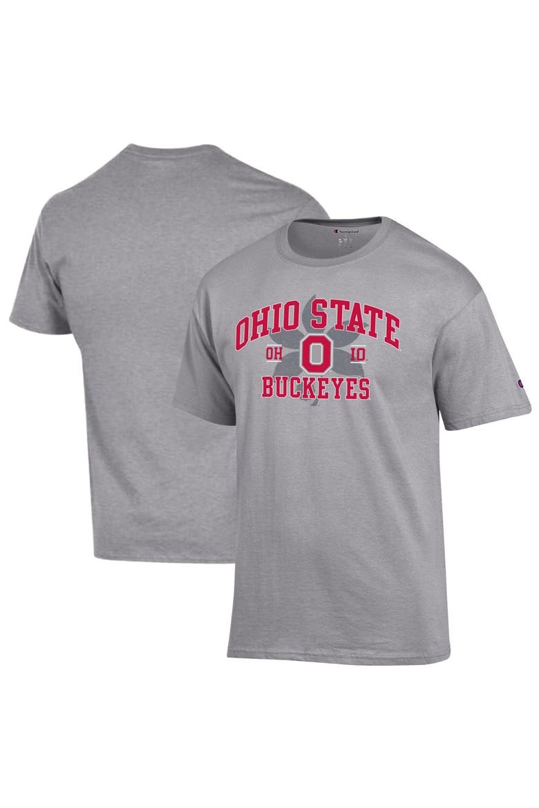 Men's Champion Heather Gray Ohio State Buckeyes Varsity T-Shirt, Main, color, Heather Gray