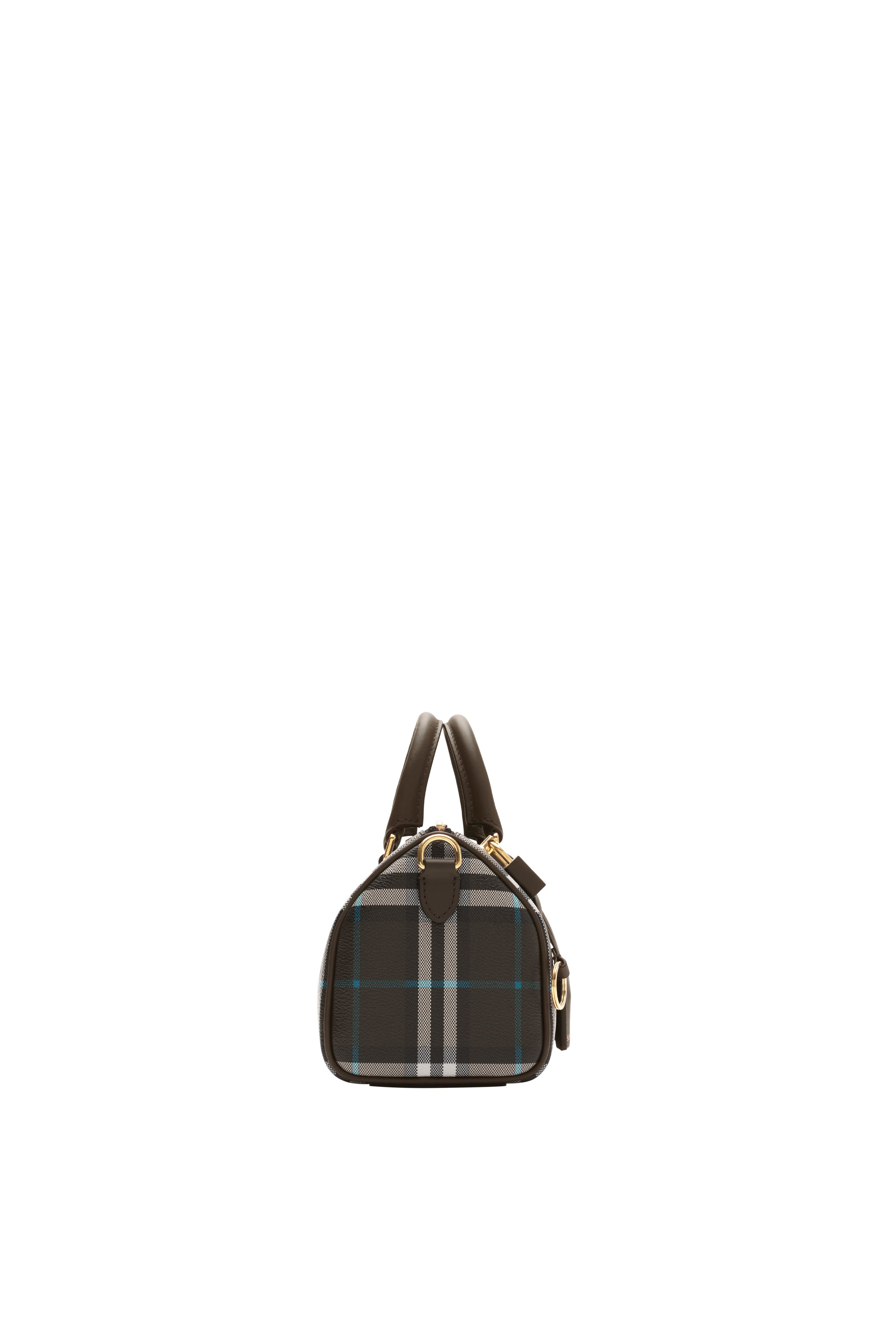 Burberry Mini Check Bowling Bag, Alternate, color, 