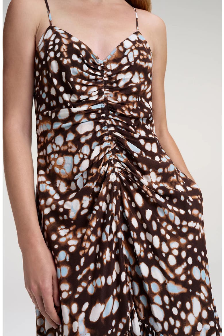 Lindsey Print Ruched Dress, Alternate, color, GANACHE MULTI