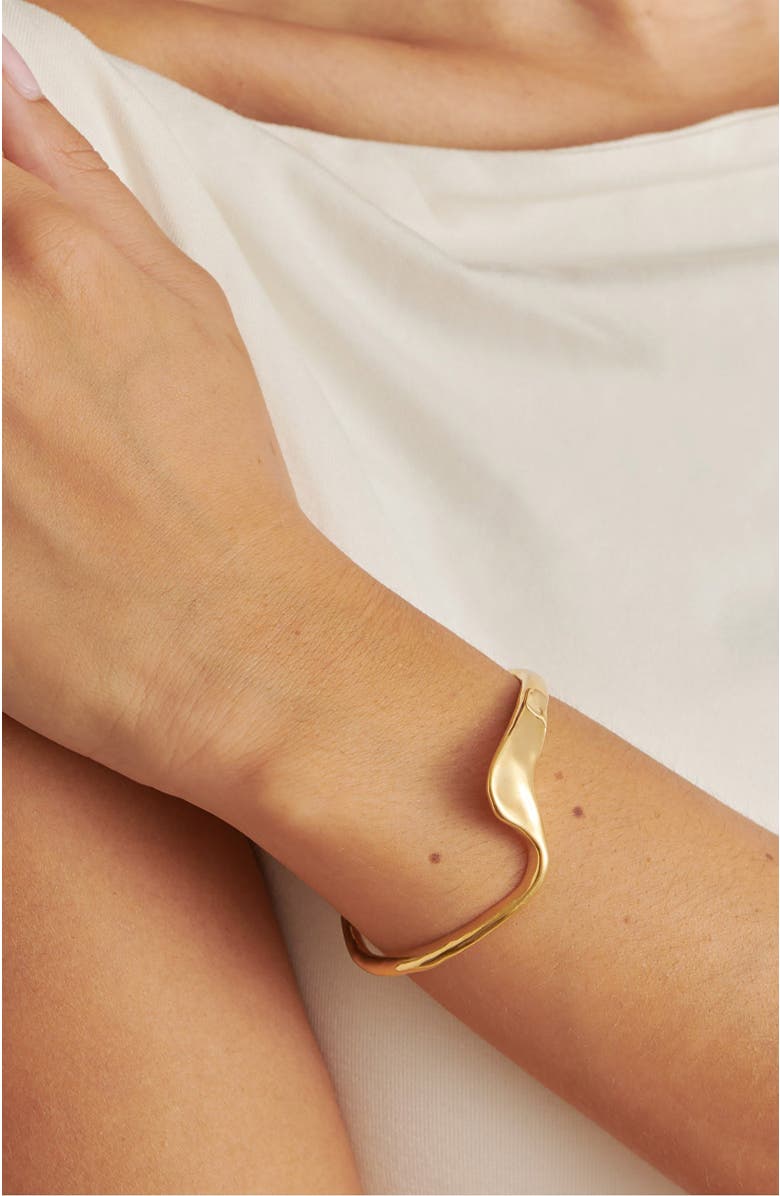 Katie Loxton Marina Wave Bangle, Alternate, color, Gold Coated