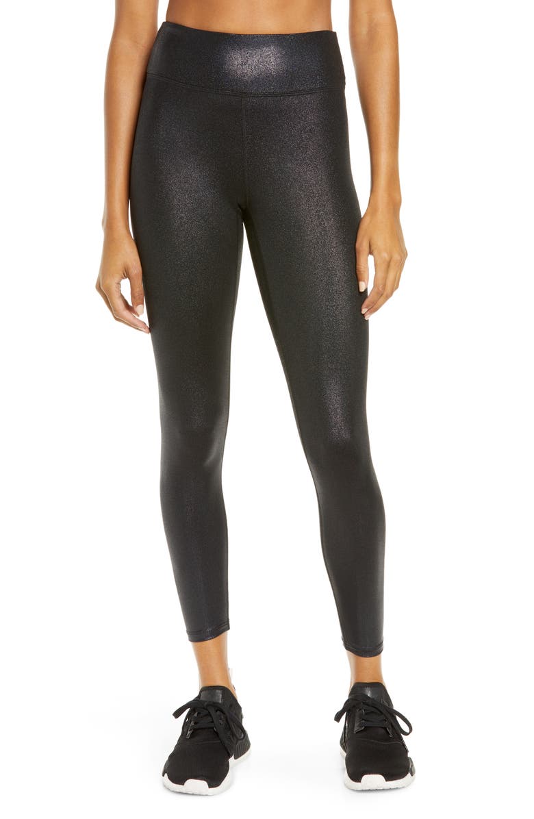 Heroine Sport Marvel Metallic High Waist Leggings, Main, color, Graphite