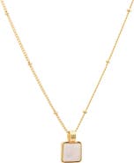 st. Moran Mini Square Mother-of-Pearl Pendant Necklace